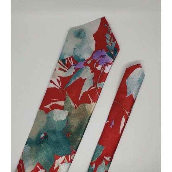 VTG Etienne Aigner Mens Abstract Floral Multicolor Pattern, Red, Green, Purple - Picture 2 of 7